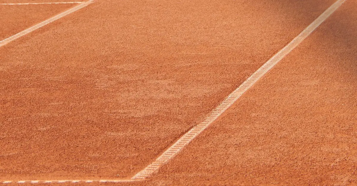 Split-screen comparison of a male and female professional tennis player both in serve motion on different court surfaces, grass on one side and hard court on the other, photorealistic, editorial sports style